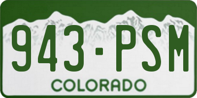 CO license plate 943PSM