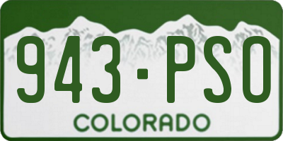 CO license plate 943PSO