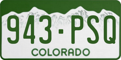 CO license plate 943PSQ