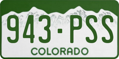 CO license plate 943PSS