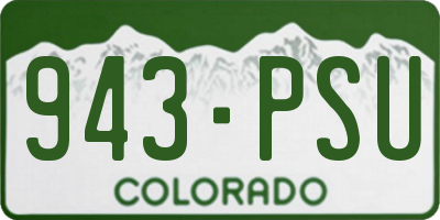 CO license plate 943PSU