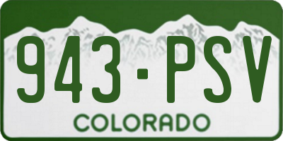 CO license plate 943PSV