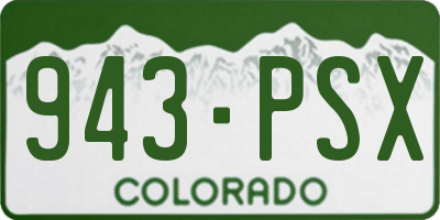 CO license plate 943PSX