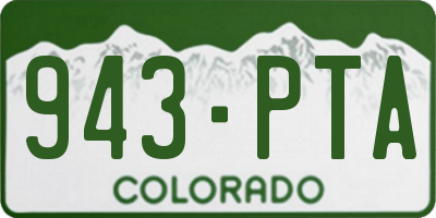CO license plate 943PTA