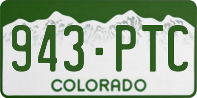 CO license plate 943PTC