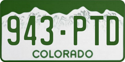 CO license plate 943PTD
