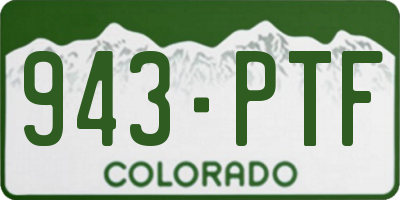 CO license plate 943PTF