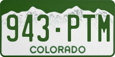 CO license plate 943PTM