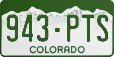 CO license plate 943PTS