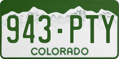 CO license plate 943PTY