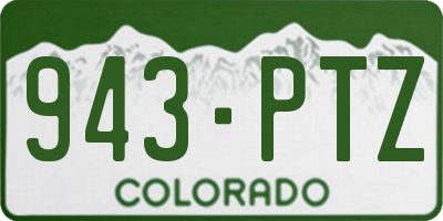 CO license plate 943PTZ
