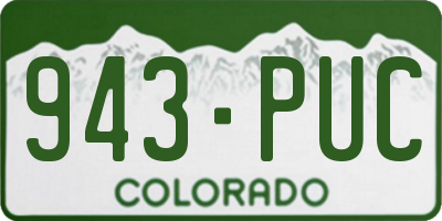 CO license plate 943PUC