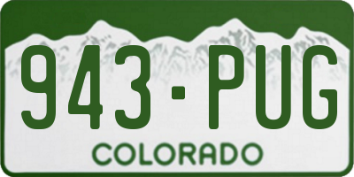 CO license plate 943PUG