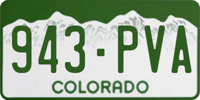 CO license plate 943PVA