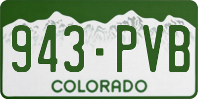 CO license plate 943PVB