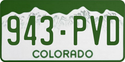 CO license plate 943PVD