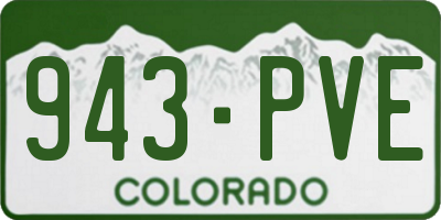 CO license plate 943PVE