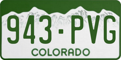 CO license plate 943PVG