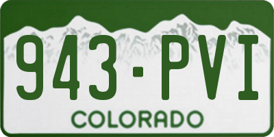 CO license plate 943PVI