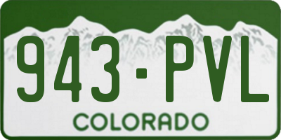 CO license plate 943PVL