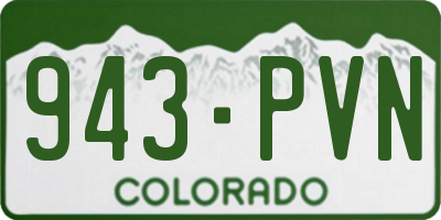 CO license plate 943PVN