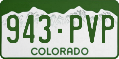 CO license plate 943PVP