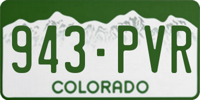 CO license plate 943PVR
