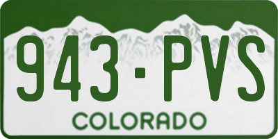 CO license plate 943PVS