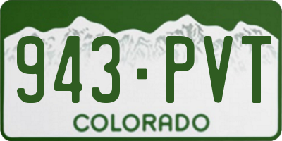 CO license plate 943PVT