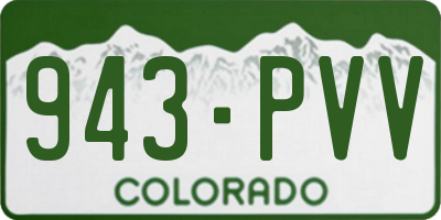 CO license plate 943PVV