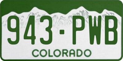 CO license plate 943PWB