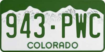 CO license plate 943PWC