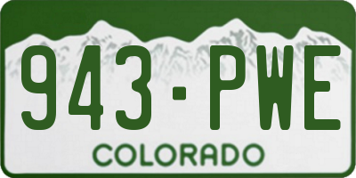 CO license plate 943PWE