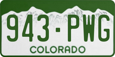 CO license plate 943PWG