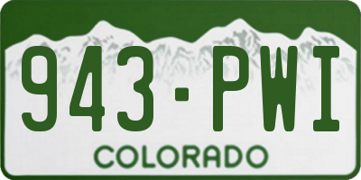 CO license plate 943PWI