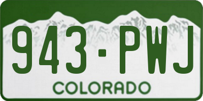 CO license plate 943PWJ