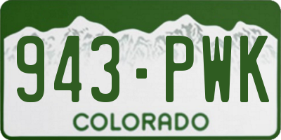 CO license plate 943PWK