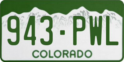 CO license plate 943PWL