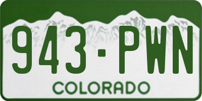 CO license plate 943PWN