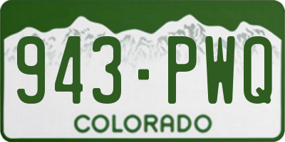 CO license plate 943PWQ