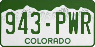 CO license plate 943PWR