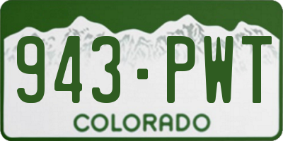 CO license plate 943PWT