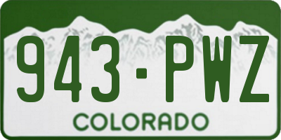 CO license plate 943PWZ