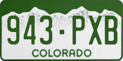 CO license plate 943PXB