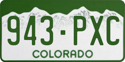 CO license plate 943PXC