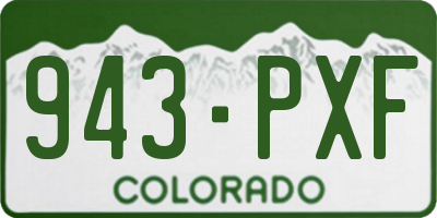 CO license plate 943PXF