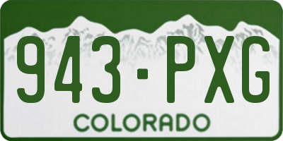 CO license plate 943PXG