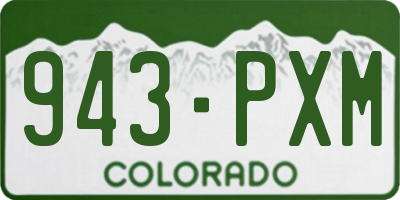CO license plate 943PXM