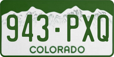 CO license plate 943PXQ