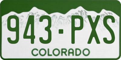 CO license plate 943PXS